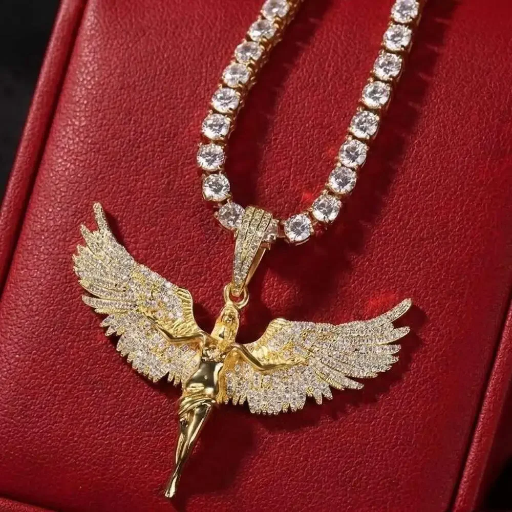 Gold Angel Pendant Tennis Chain 8 Fb 9